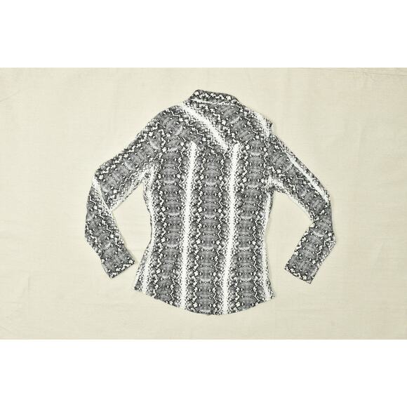 Wrangler Retro Women's Snap Button Up Top Blouse Animal Print Size M Rayon - Picture 7 of 8